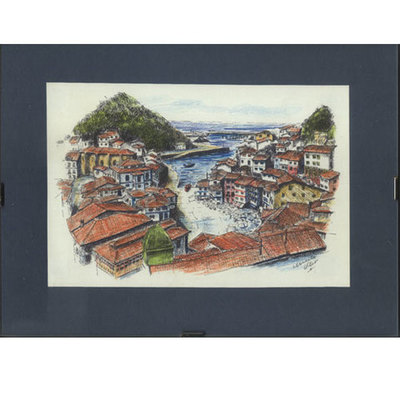 Cudillero vista general - cristal y grapas