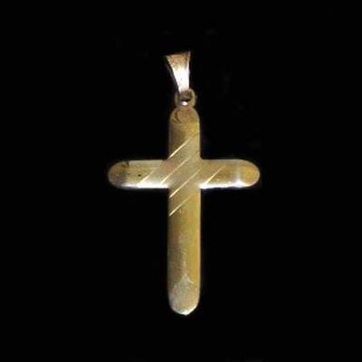 Cruz diseño ovalada plata