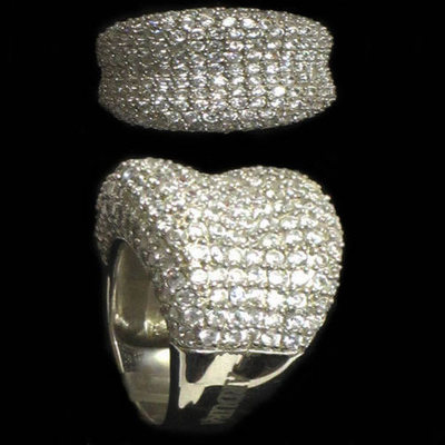 Anillo plata diseño firma circonitas -ancho Anillo plata diseño firma circonitas -ancho