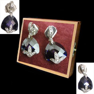 Pendientes piedras naturales color violeta con circonitas Pendientes piedras naturales color violeta con circonitas