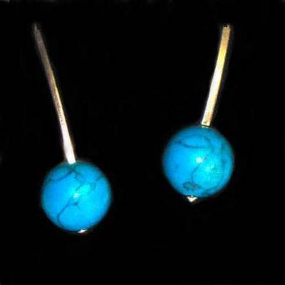 Pendientes plata y turquesa colgar Pendientes plata y turquesa colgar