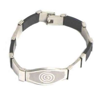 Pulsera caucho y acero motivo solar