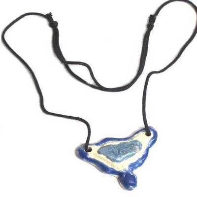Colgantes con cordón cerámica esmaltada - artesanal