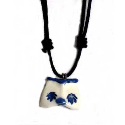 Colgante con cordon ceramica buho diseño - artesanal