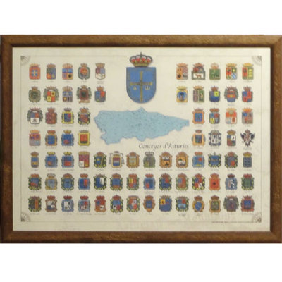 Cuadro escudo de los concejos asturianos