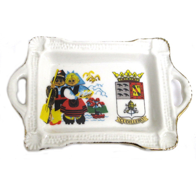 Bandeja pequeña dos asas - pareja con escudo