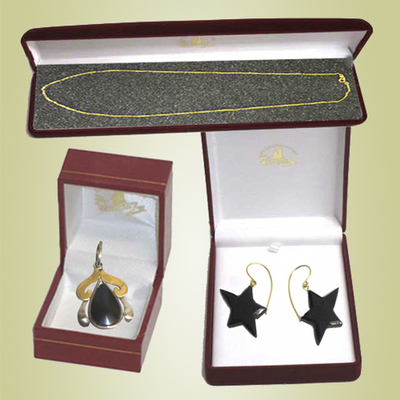 Pendientes colgar estrellas, Colgante diseño oro blanco y cadena oro