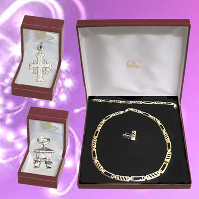Conjunto plata con gargantilla, pulsera, pendientes y colgantes
