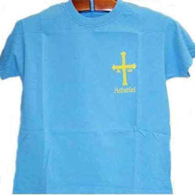  Cruz victoria con letras de Asturias - azul degradado 