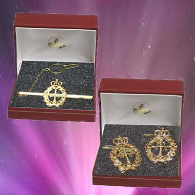 Pisacorbatas y gemelos escudo de Asturias laureado