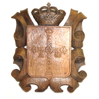 Escudo de Asturias silueta madera de castaño