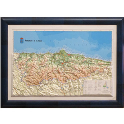 Mapa de Asturias relieve