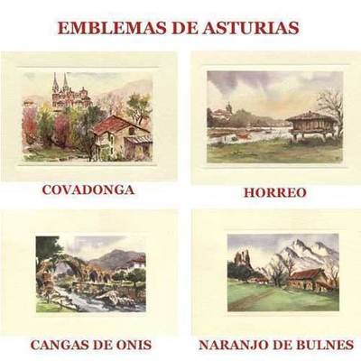Acuarelas Emblemas de Asturias