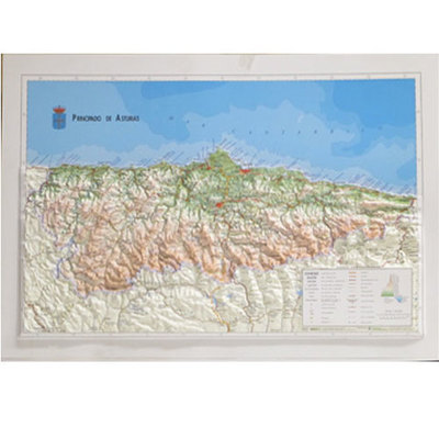 Mapa de asturias relieve