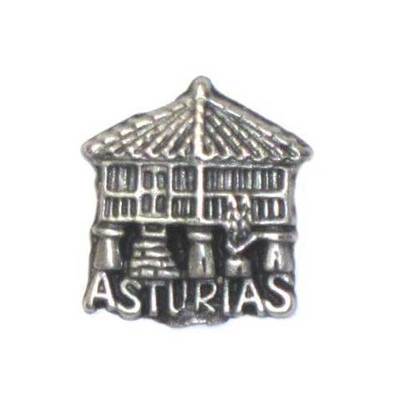 Pin Hórreo con Asturias plateado