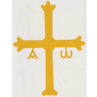 Pegatina Cruz de la Victoria amarilla grande