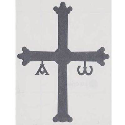 Pegatina Cruz de la Victoria gris plata grande