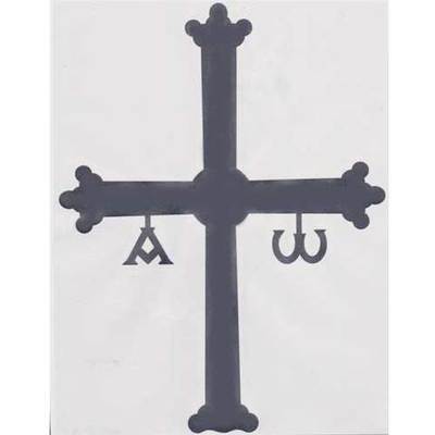 Pegatina Cruz de la Victoria gris plata super grande