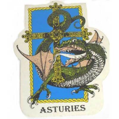 Pegatina Cuelebre cruz victoria con asturies