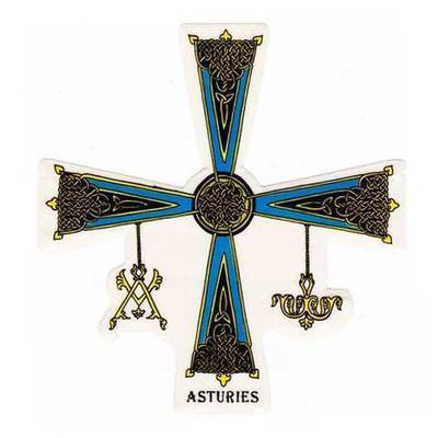 Pegatina Cruz de la Victoria alfa y omega