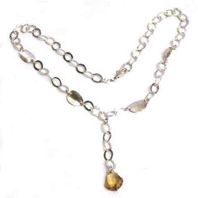 Gargantilla plata con circonita color champagne