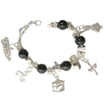 Pulsera de Asturias en plata y azabache