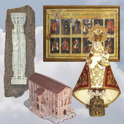 Cuadro reyes asturianos, Virgen Covadonga, Apostoles y Santa Maria del Naranco