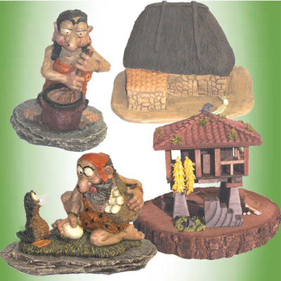 Horreo y Teito con figuras celtas