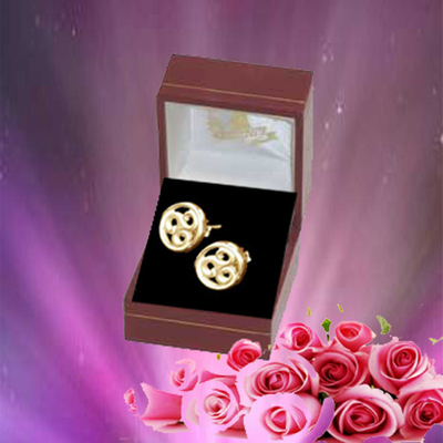 Pendientes trisquel con aro pequeño - oro