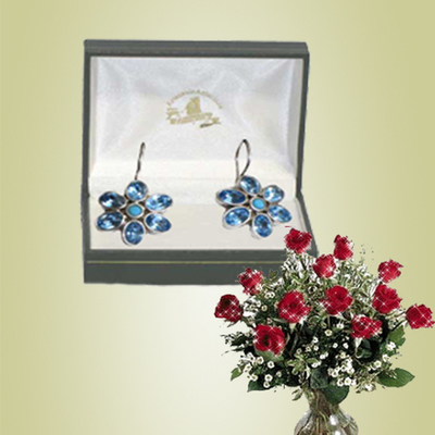 Pendientes piedras naturales con circonitas