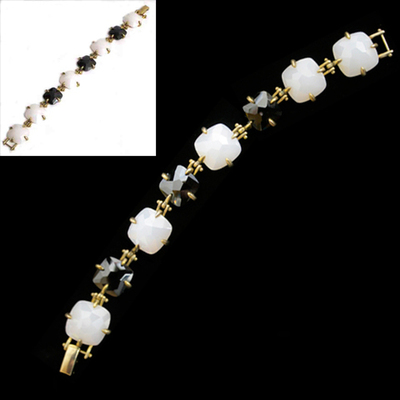 Pulsera plata chapada en oro y piedras naturales Pulsera plata chapada en oro y piedras naturales