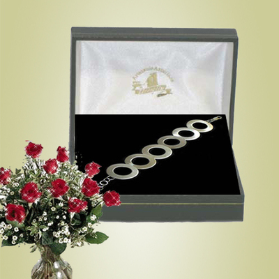 Pulsera plata rodiada diseño