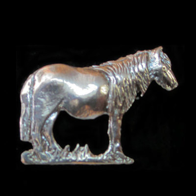 Pin plata caballo
