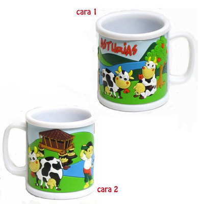 Taza motivos asturianos PLÁSTICO DURO