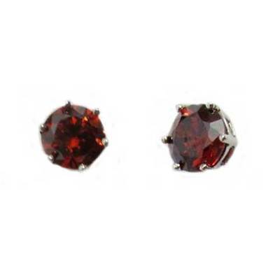 Pendientes plata presión circonita hexagonal color vino Pendientes plata presión circonita hexagonal color vino