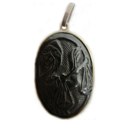 Colgante plata/azabache horoscopo - Libra