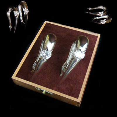 Pendientes aro plata con circonita Pendientes aro plata con circonita