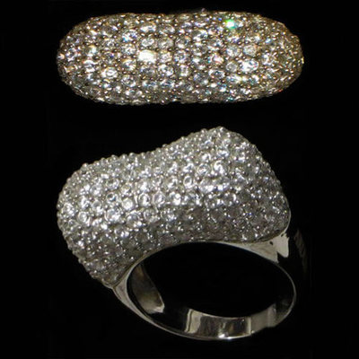 Anillo plata diseño firma con circonitas - estrecho Anillo plata diseño firma con circonitas - estrecho