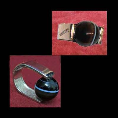 Anillo plata diseño con piedra redonda negra Anillo plata diseño con piedra redonda negra