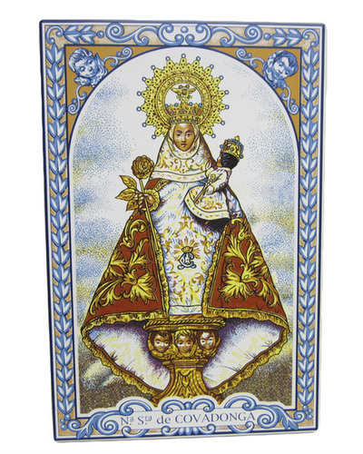 Azulejo Virgen de Covadonga 20 x 30 cm.