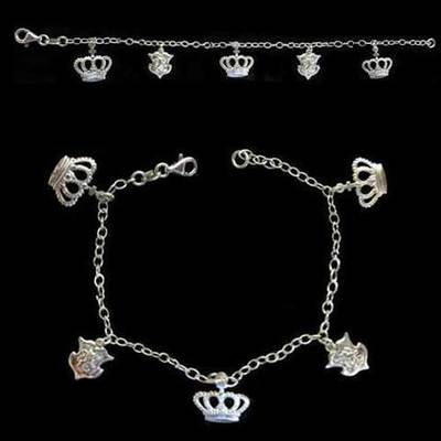 Pulsera plata con coronas Pulsera plata con coronas