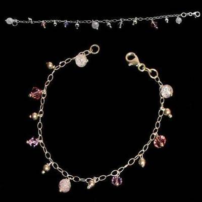 Pulsera plata con piedras naturales multicolor Pulsera plata con piedras naturales multicolor