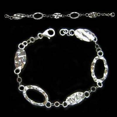 Pulsera plata argollas y chapas