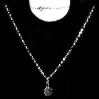 Gargantilla plata piedra facetada transparente Gargantilla plata piedra facetada transparente