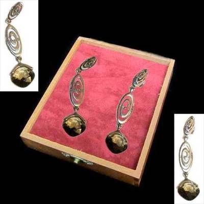 Pendientes plata colgar espiral con piedras naturales Pendientes plata colgar espiral con piedras naturales
