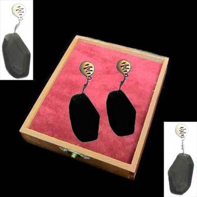 Pendientes presión/colgar plata con piedras naturales negras Pendientes presión/colgar plata con piedras naturales negras