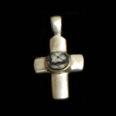 Cruz pequeña plata y quiastolita - mod. 2 Cruz pequeña plata y quiastolita - mod. 2