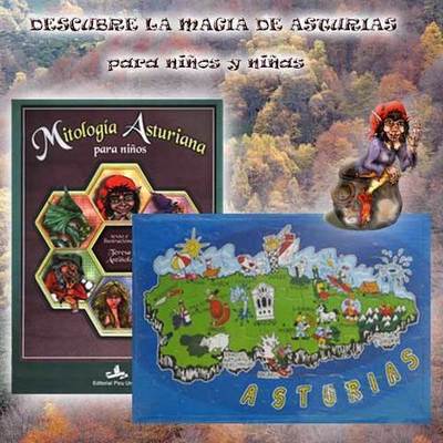 Para niños y niñas libro mitoloíia y puzzle Asturias