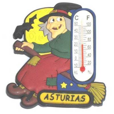  Imán goma Termómetro bruja Asturias 