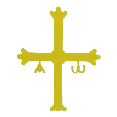 Pegatina Cruz de la Victoria amarilla pequeña